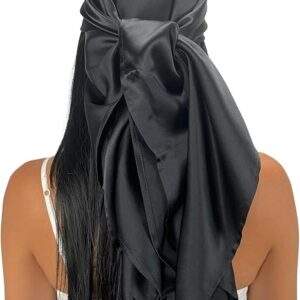 Pure Mulberry Silk Head Scarf - 36" Square, 19 Momme, Women's Hair Wrap | Maintains Style, Reduces Frizz, Aids Growth