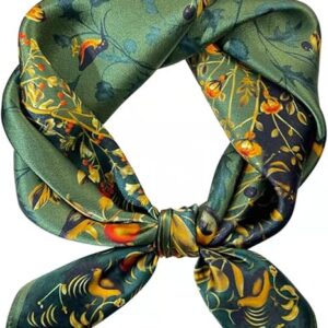 100% Mulberry Silk Square Scarf for Hair-25.6" X25.6'' Women Men Natural Silk Neckerchief Digital Printed Headscarf