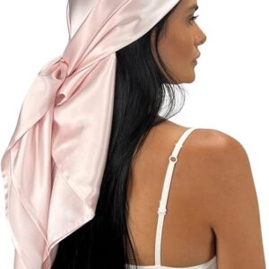 100% Pure Mulberry Silk Head Scarf - 36" Square, 19 Momme, Women's Hair Wrap | Maintains Style, Reduces Frizz, Aids Growth